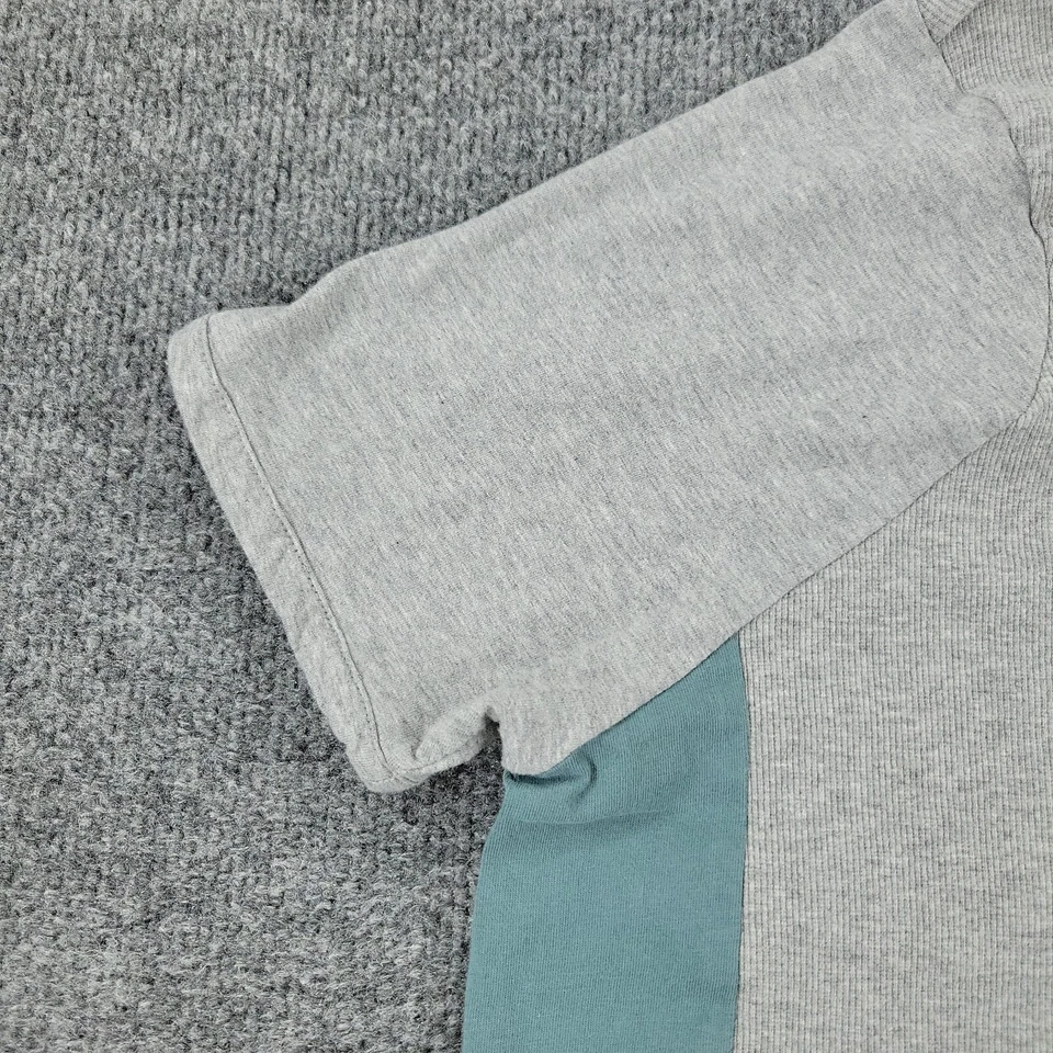 Adidas Shirt Girl Medium Gray Knit Ribbed Logo Graphic Tee Short Sleeve Pullover - Image 4 of 4