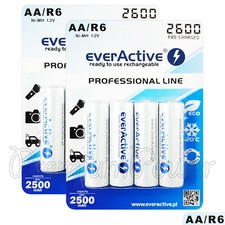8 x everActive AA Rechargeable batteries Professional Line R6 min 2500mAh Ni-MH 4.31 per battery