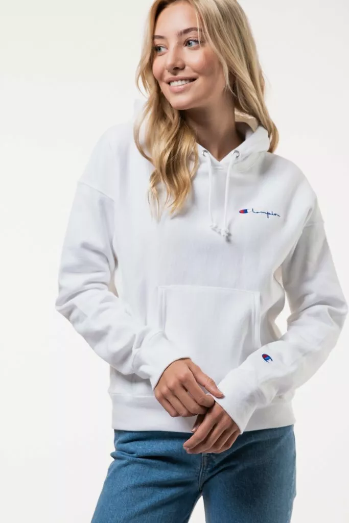 Reverse weave embroidered hood sale