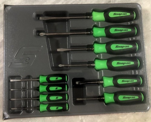 NEW Snap-on Tools SGDX6040BG 10 Piece GREEN Combination Screwdriver Set USA