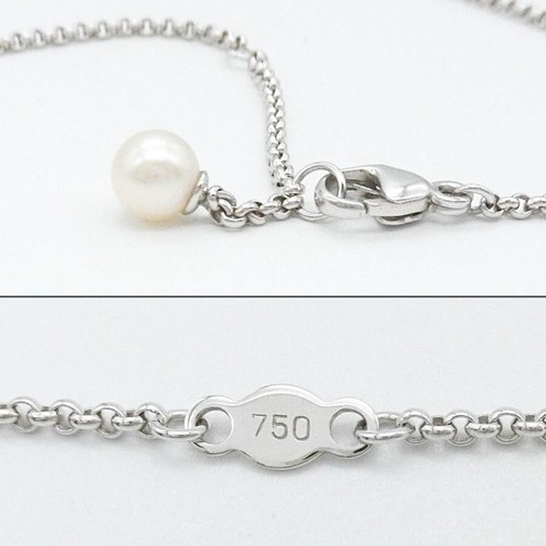 Georg Jensen Magic Pearl 10mm Diamond 4P 18k White Gold Pendant Necklac w/ Case - Picture 9 of 10
