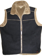 Woolrich corduroy womens M zip vest black  tan deep pockets outdoors excellent