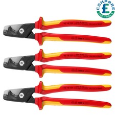 Image of Knipex 95 18 225 StepCut® XL VDE Insulated Cable Shears Pack of 3
