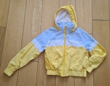 Hollister Womens Windbreaker Jacket Size Small Hooded Zip Through Coat Yellow