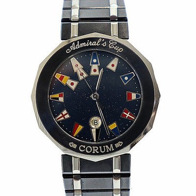Corum Admirals Cup Gunblue Stahl Quarzuhr 99.810.30 V550 aus Japan