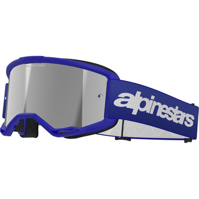 Alpinestars Vision 3 Wordmark Goggles - Blue Mirror Silver Lens 5103225-7266
