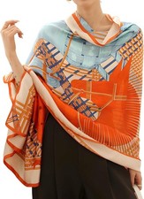 NEW Womens Premium Floral Silky Scarf Long Wrap Shawl Cape Headscarf Gift Packed