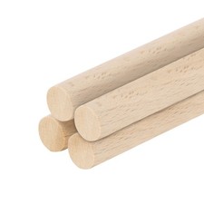 Wooden Dowel Rods, 9mm 3/8 x 16 Inch Round Wooden Rod for DIY,Pack of 4