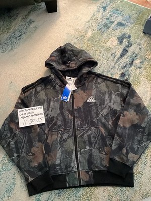 NWT Adidas Originals Black Camo Full Zip Hoodie Men's Sz M FREE