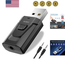Bluetooth Car Aux Adapter, Wireless 5.0 Stereo Music Receiver Noise Cancellin...