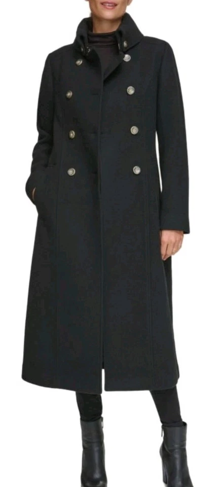 Chaqueta de vestir larga vintage y2k mezcla de lana chaquetón trinchera Guess longitud completa Foto 2 de 4