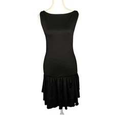 NWT Justify Black Sleeveless Scoop Neck Ruffle Hem Dress Women's Size M