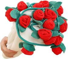 Rose Bouquet Blanket, Flannel Throw, Detachable Roses, Red, 40 in, Gift, Mom