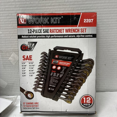 #ad #ad WORK KIT 2207 12 Piece SAE Ratchet Wrench Tools $26.99