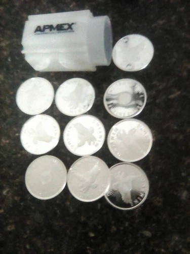 Lot of 10 - 1  oz Sunshine Minting .999 Fine Silver Round.  (DW1)