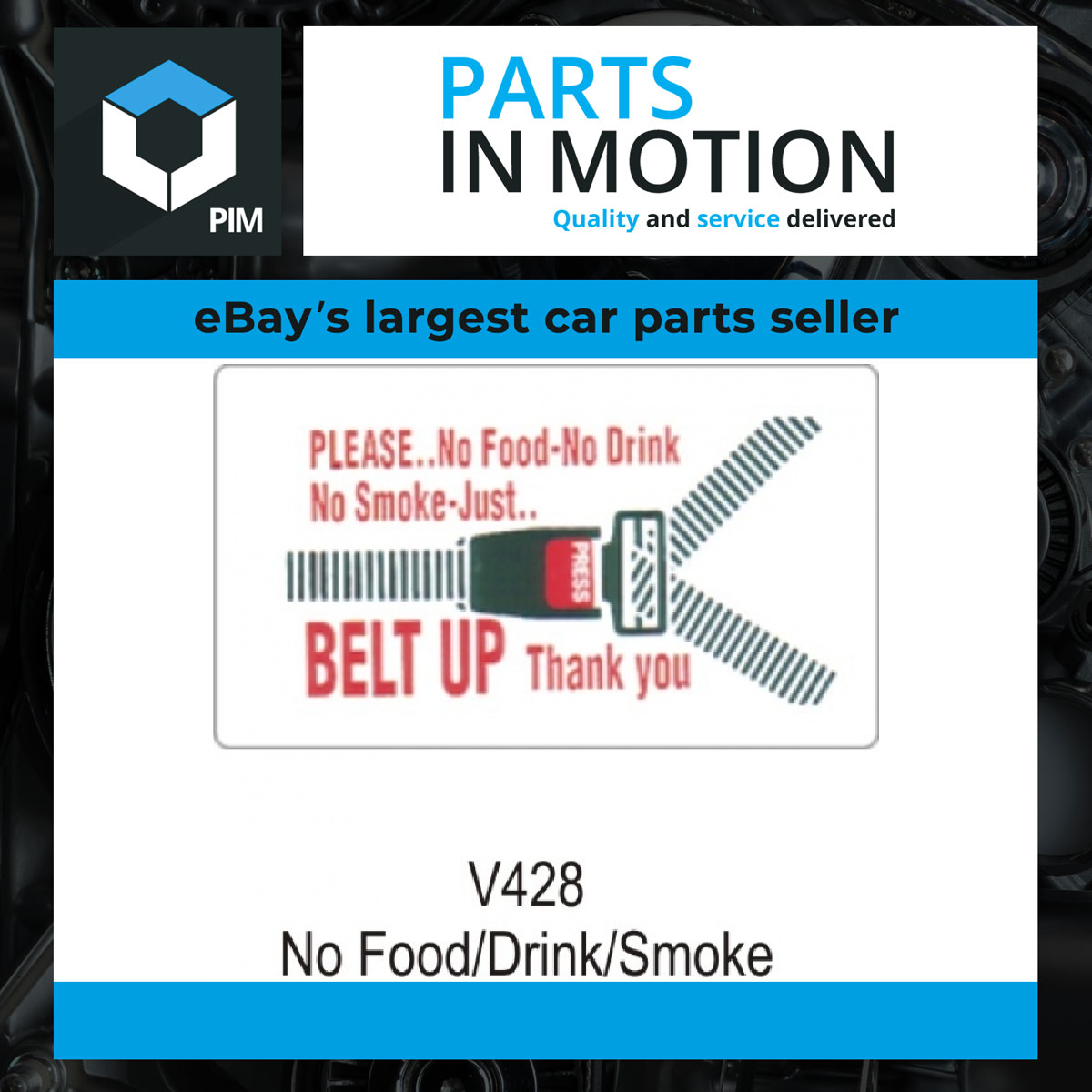 No Food/Drink/Smoke Sticker V428 Castle Genuine Top Quality Product New