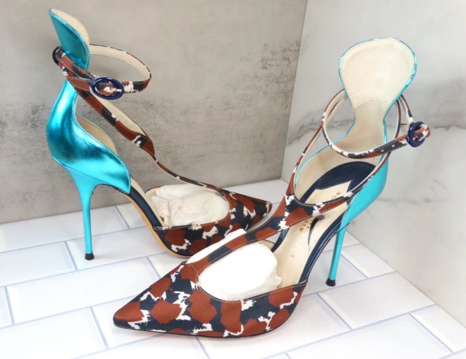 Sophia Webster x J Crew Animal Print T Strap Pumps Heels 36.5 6.5 Gorgeous - Image 3 of 4