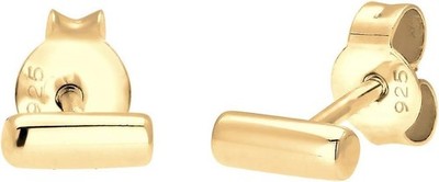 Basic Geo Damen Ohrstecker 925 Silber Vergoldet Filigran Minimal Trend
