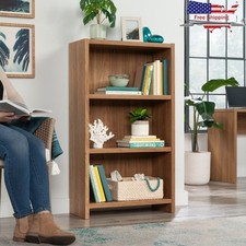 3-Shelf Bookcase Adjustable Shelves Wood Storage Living Room Office Organizer US