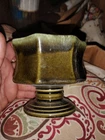 Hull Pottery Small Green And Brown Pedestal Planter (118)