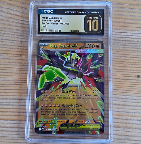 CGC Pristine 10 Mega Zygarde EX 047/088 Perfect Order Holo English 2026