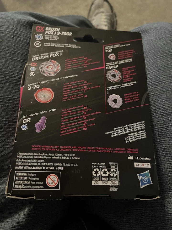 Cepillo Fox Jaggy 9-70GR CX-06 Hasbro Takara Tomy Beyblade X Premio Bey Nuevo Foto 2 de 2