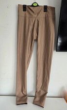 Yu & Me Beige Leather Look Leggings Medium