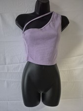 Missguided Lilac One Shoulder Ribbed Crop Top UK 16 BNWT