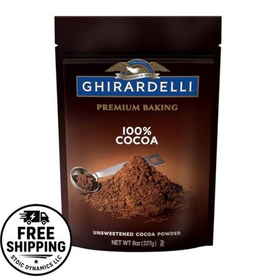GHIRARDELLI PREMIUM BAKING COCOA   100% UNSWEETENED COCOA POWDER   8 OZ 