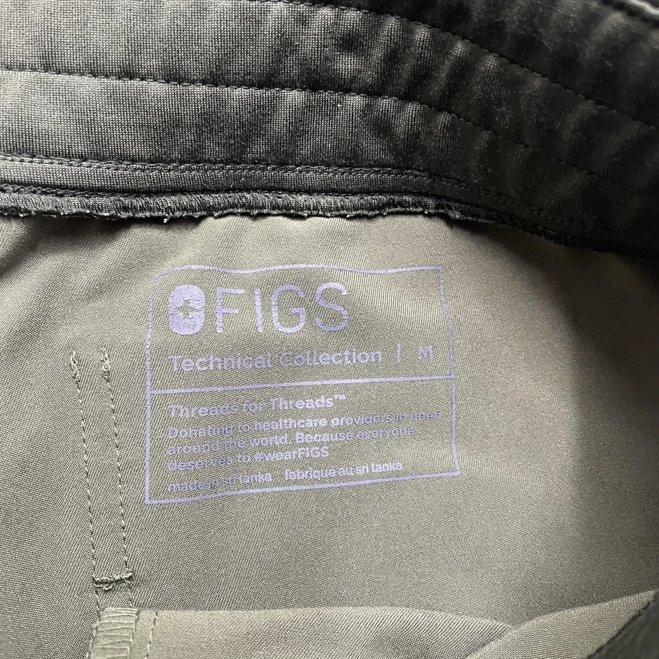 Pantalones de chándal Figs para mujer medianos verdes rojos bolsillos con cordón Foto 4 de 4