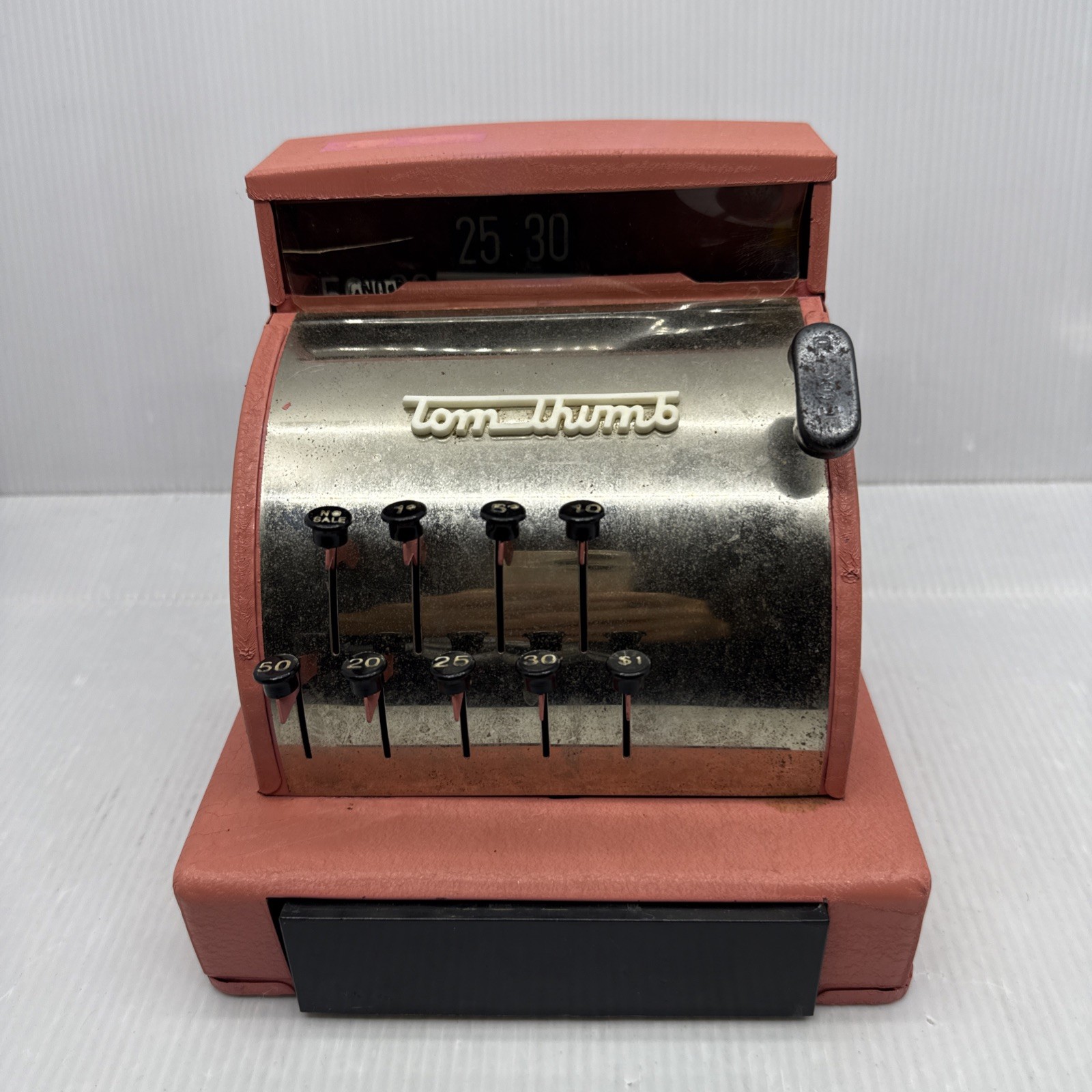 как выглядит Tom Thumb Pink Metal Cash Register 60s Western Stamping Co Model 1549 фото