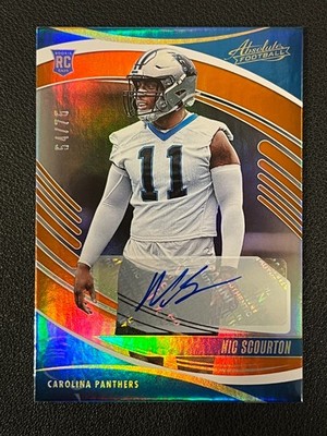 Nic Scourton 2025 Absolute Football Rookie Auto Orange /75 Panthers