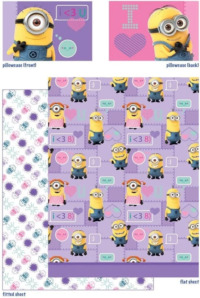 Lindo juego de sábanas dobles de microfibra Despicable Me Minion Way 2 Foto 3 de 4