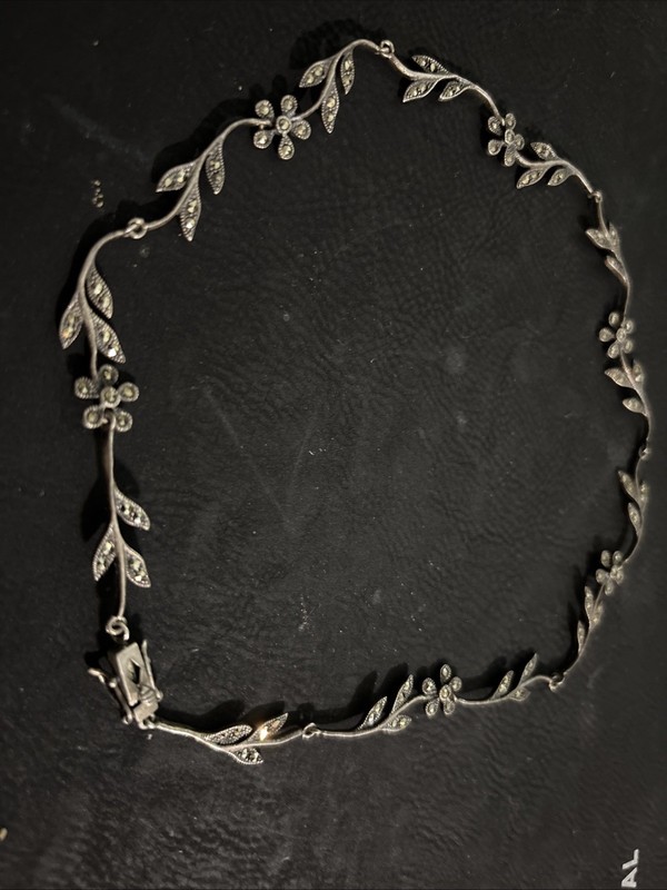 Vintage Sterling 925 Floral Necklace 
