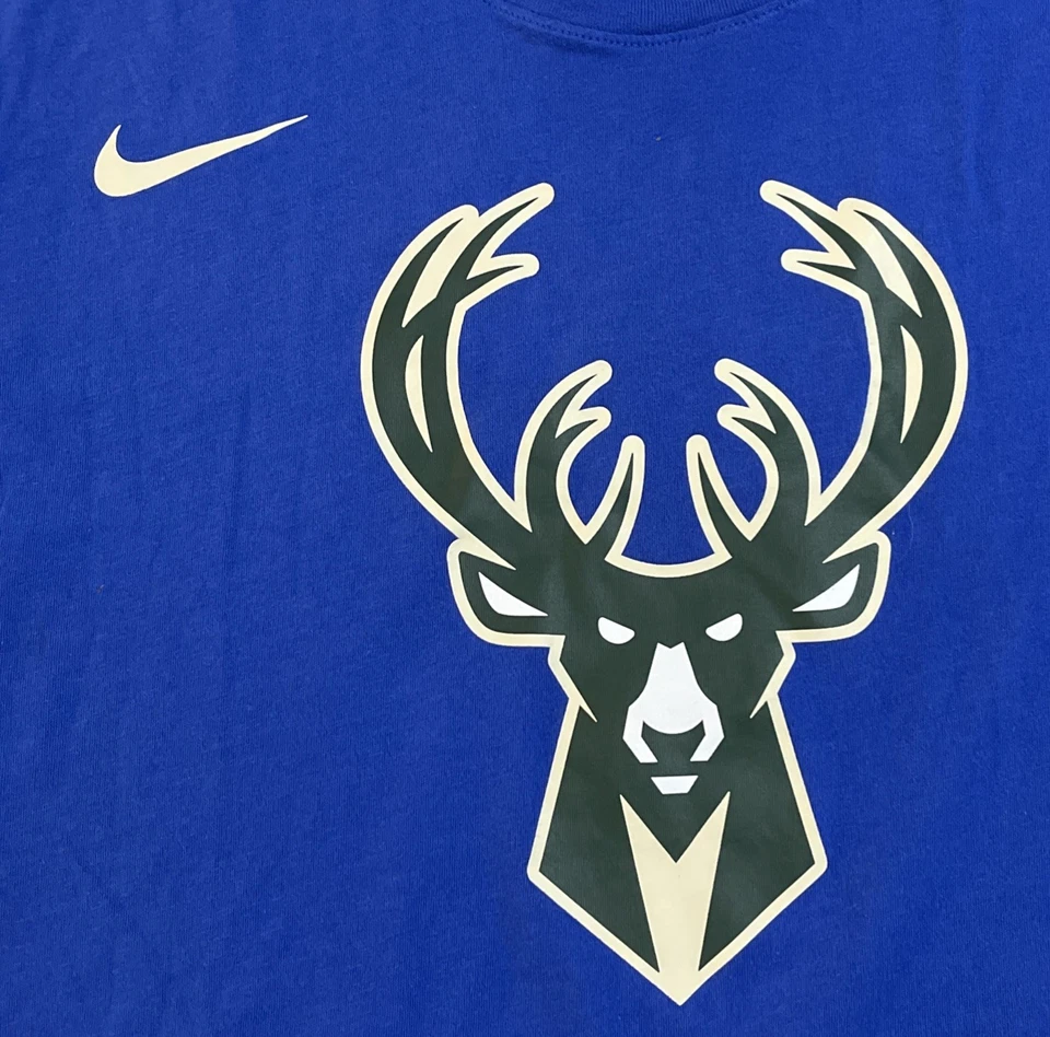Nike NBA Milwaukee Bucks Blue City Edition Men’s Large T-Shirt Basketball Tee - Image 2 of 4
