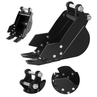 7.87IN Narrow Trenching Bucket 1.8 tons Mini Excavator Attachments Black