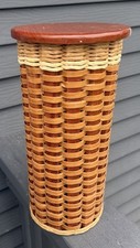 Foxcreek Toilet Paper Holder 3 Roll Bathroom Storage Basket in Woven Wicker Wood