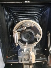 Antique Seneca UNO Folding Plate Camera Black Bellows Wood FOR PARTS/REPAIR Read
