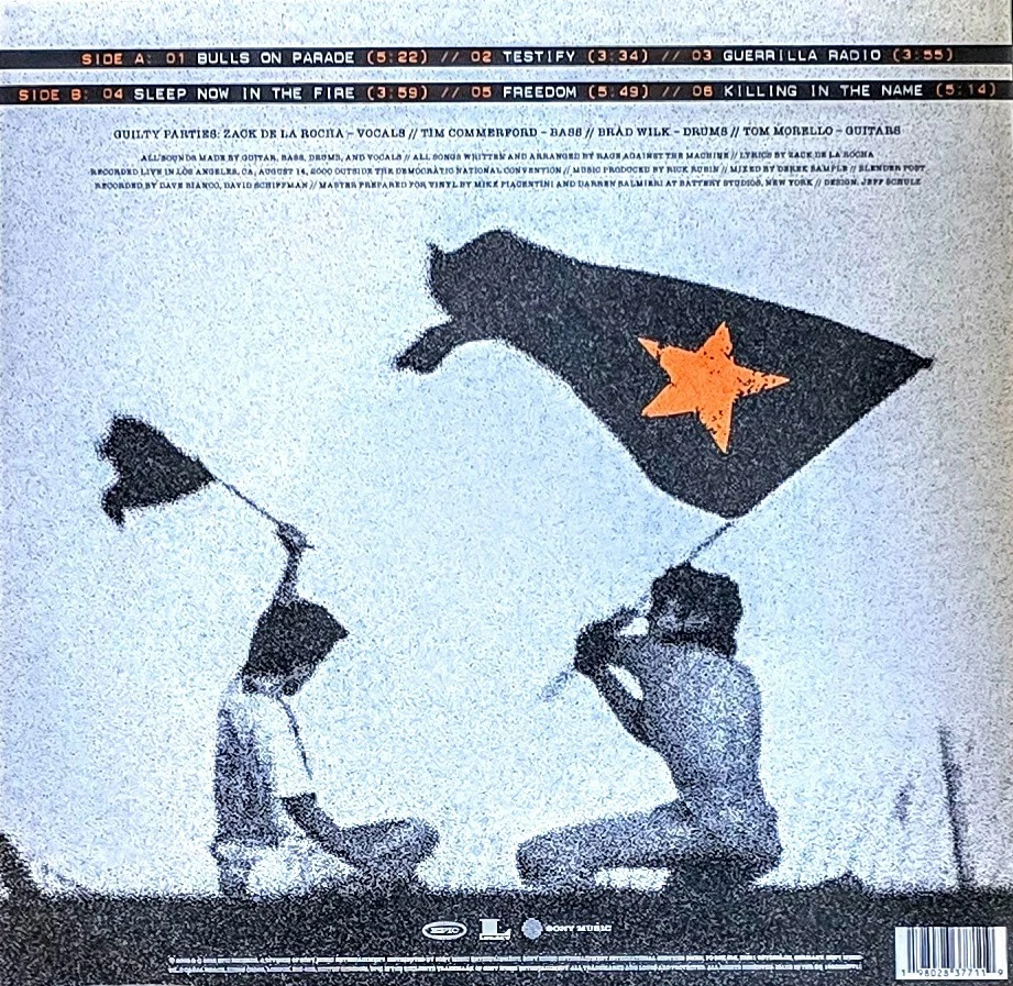 RAGE AGAINST THE MACHINE - DEMOCRATIC NATIONAL CONVENTION 2000 - CLEAR VINYL LP - Image 2 of 2