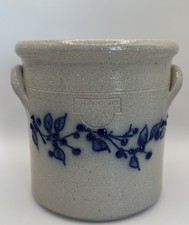 Salmon Falls Stoneware Pottery Quart Crock Blueberry, 2006 Dover NH