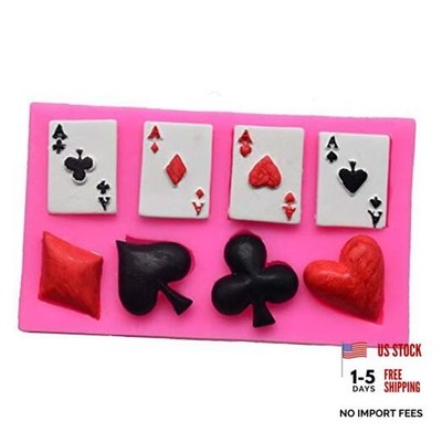 4 Aces Poker Playing Cards Hearts Diamonds Spades Clubs for Chocolate Fondant