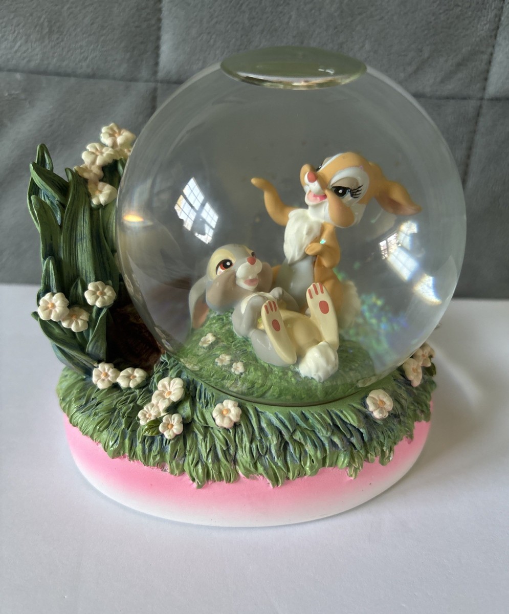Vintage Bambi Miss Bunny & Thumper Disney Store Snow Globe Rare