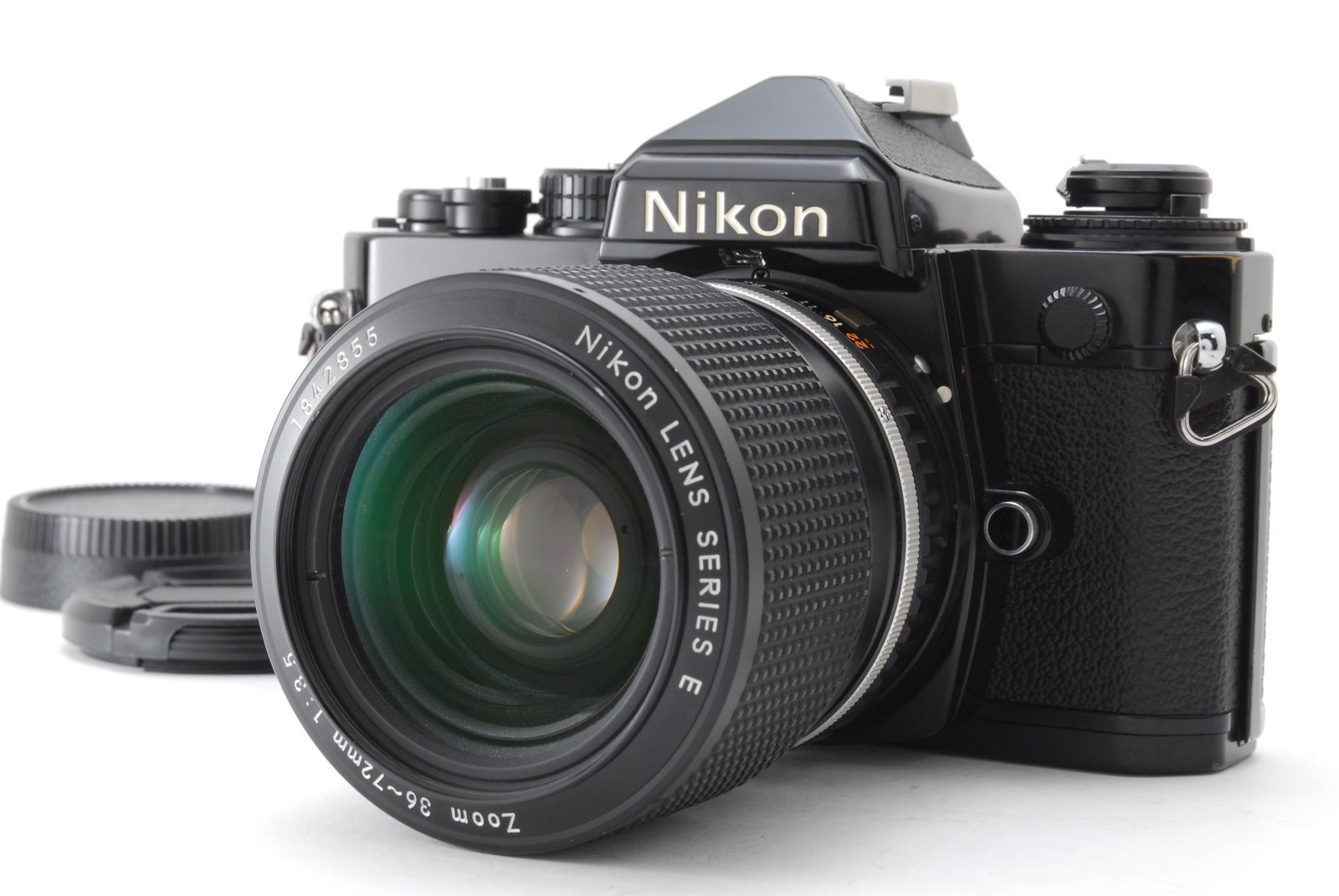 [MINT] Nikon FE Black 35mm SLR Film Camera Body w/36-72mm f3.5 Lens From JAPAN