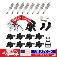 8* Ignition Coil 8 Set Ignition Coil Pack &  Iridium Spark Plug & Wires