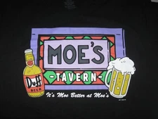 MOE'S TAVERN Duff Beer The Simpsons boxlunch T Shirt Men's Medium MATT GROENING