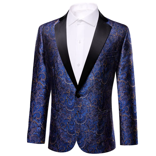 Para Hombres Floral Esmoquin Cena Chaqueta Calce Regular Chal Solapa Paisley Baile de graduación Fiesta Traje - Imagen 170 de 236