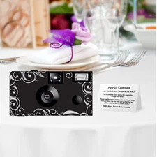 5 Midnight Elegance Single Use Disposable Cameras-wedding camera (F50459)