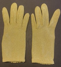 Vintage 1960s Gloves Gold Metallic Glitter Glam Fashion Costume Sz 6-1/2
