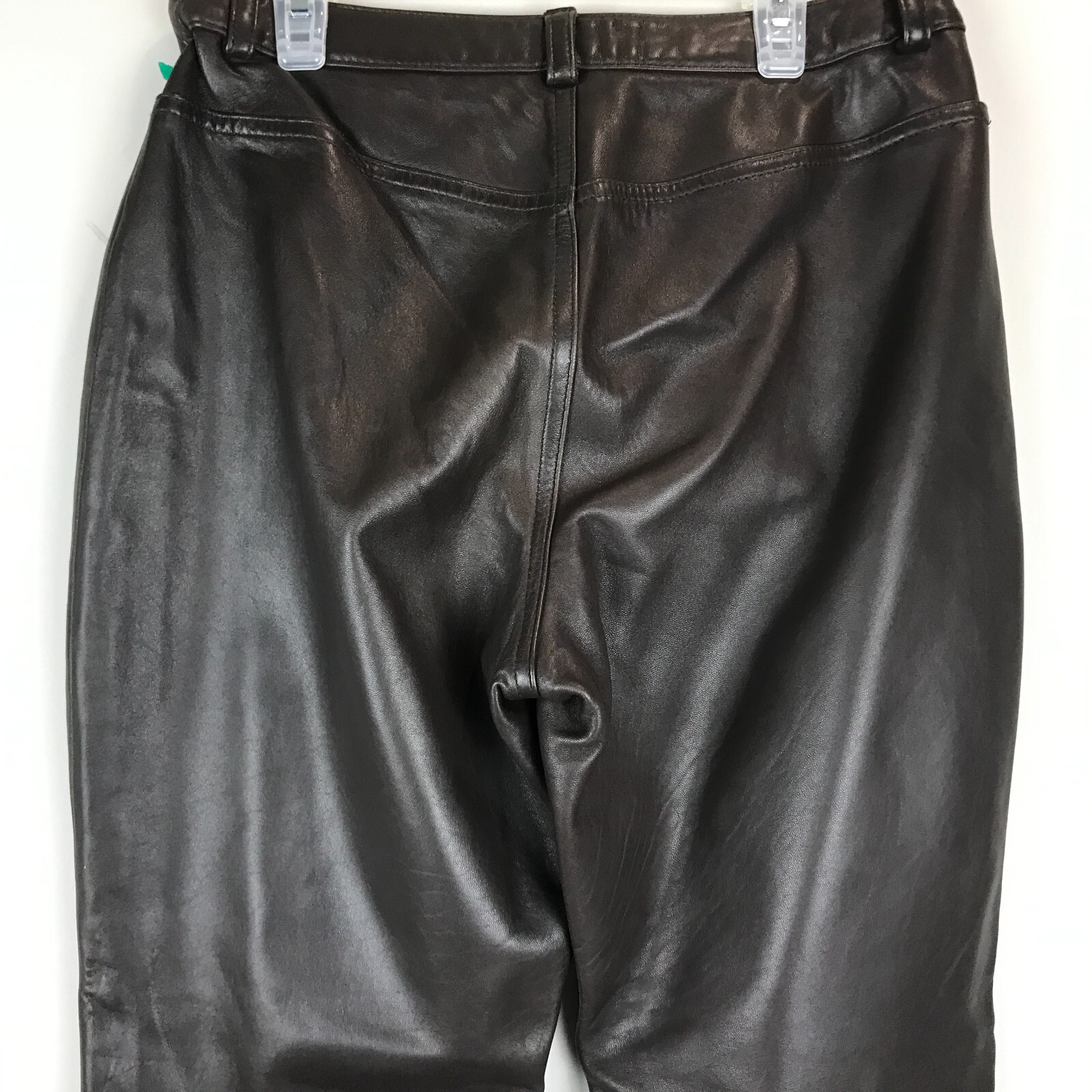 Womens Eddie Bauer Brown Leather Pants Size 6P image 4