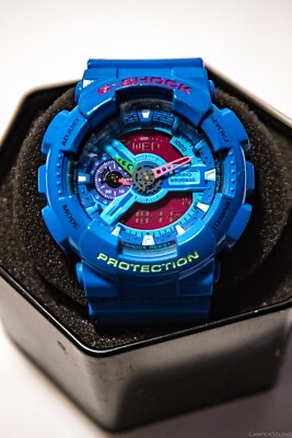 Casio G-Shock GA110 Series Analog-Digital Hyper Color Blue x Casio G-Shock GA110 Series Analog-Digital Hyper Color Blue x